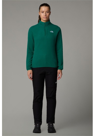 The North Face Kadın 100 Glacier 1/4 Zip Polar Yeşil 001
