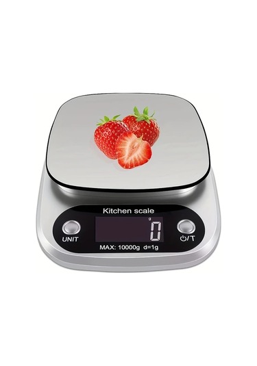Xuweiwei 10kg 1g Hassas Mutfak Terazisi Elektronik Gıda Tartısı Silvery Gümüşi 10kg/1g