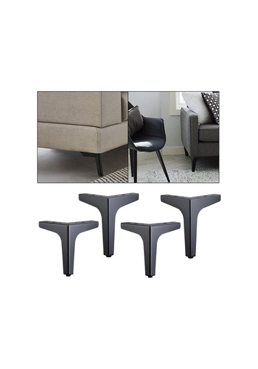 Suntek Magideal 4 Adet Demir Metal Mobilya Ayakları 10cm-siyah