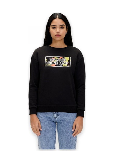 Bad Bear 24.04.12.002 Re-carina Crewneck Sweat Siyah Unisex Sweatshirt Siyah