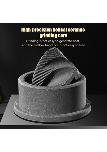 Geeksen Küçük Ev Tipi Kahve Değirmeni - 6 Kademeli Usb Şarjlı Taşınabilir Öğütücü Siyah