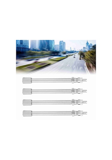 Yaleker Kamyon, Otobüs, Kamyonet İçin 100mm Krom Lastik Valfi Uzatıcı Çift Tekerlek Adaptörü 4 Adet - Kolay Enflasyon, Dayanıklı Malzeme