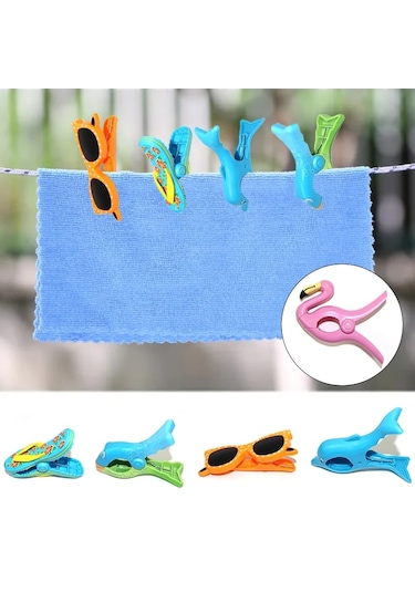 Terlik-1 Pc Sevimli Hayvan Plaj Havlusu Klip Rüzgar Geçirmez Klip Elbise Askısı Yorgan Klipsi Plaj Terlik Sabitleme Klip Yaratıcı Çamaşır Askısı