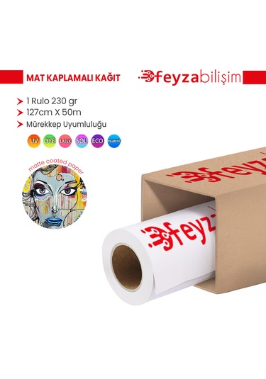 Feyza Bilişim Mat Coated Kağıt Kaplamalı 230 Gr 27cmx50mt