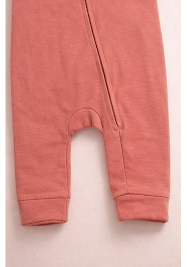 Baby Fou Kendinden Eldivenli Bebek Tulum Pembe