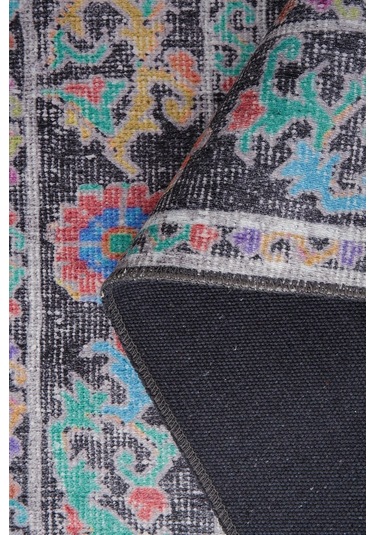 Soul Etnik Desenli Dokuma Taban Dekoratif Siyah Halı (Al 146)