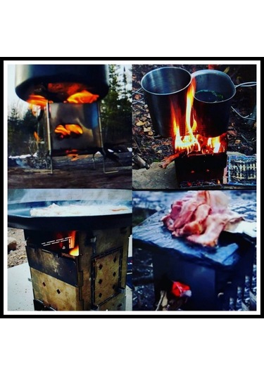 Portatif Kamp Ocağı. Kamp Sobası Ve Portatif Ocak Roket Ocak Siyah