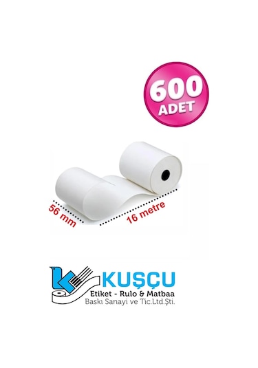 56x16 Termal Pos Cihazı Rulosu 600 Adet