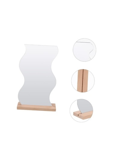 Unichrome Asimetrik Ahşap Makyaj Aynası