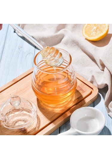 Vkemall Pratik Yüksek Kaliteli Bal Kavanozu - Sızdırmaz Kapaklı Mutfak Saklama Kabı Şeffaf