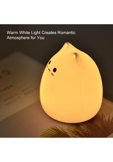 Neevoyu Kedi Desenli Led Renk Değiştirilebilir Minyatür Gece Lambası - 3 Aaa Pil İle Çalışır, Sabit/renkli Mod, Silikon Materyal, Oda Dekorasyonu Diğer