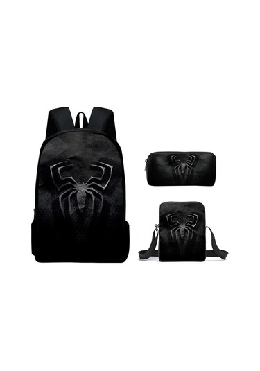 Örümcek Adam Yeni Sırt Çantası Büyük Kapasiteli Öğrenci Kişilik Okul Çantası Üç Parça Seti Stil 1