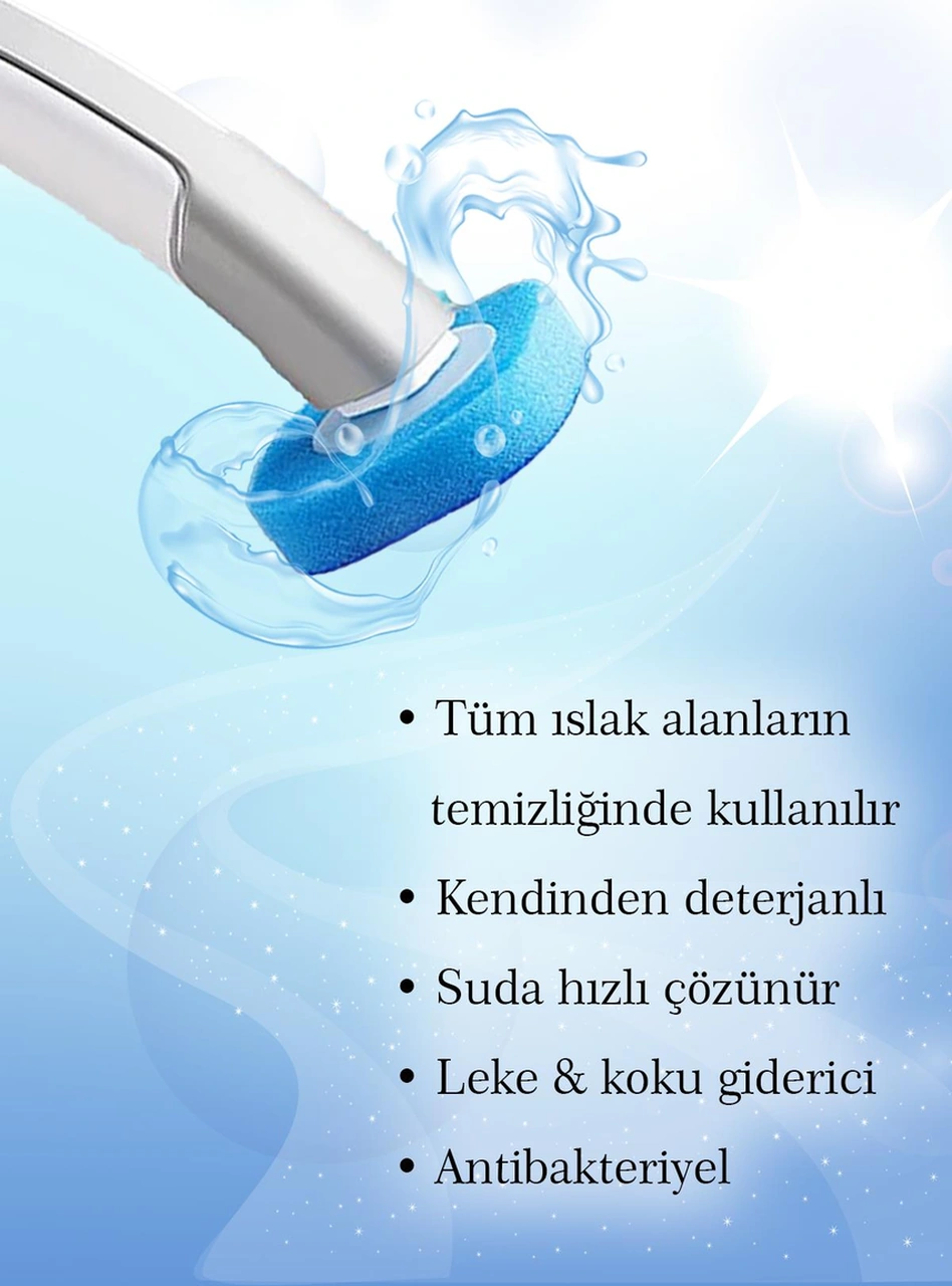 Kullan At Süngerli Tuvalet Temizleme Fırçası Yedek Başlığı 10 Adet Pratik Hijyenik Tuvalet Temizlik Süngeri Diğer