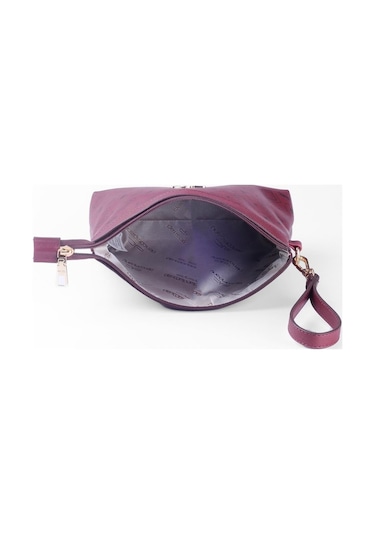 Deri Company Kadın Basic Clutch Çanta Monogram Desenli Logolu Bordo Siyah (4010B) 214009 Bordo - Siyah