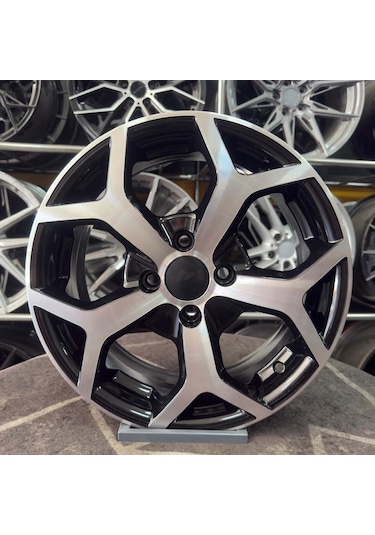 15 İnç 4x100 Clio Linea İ20 Siyah Elmas Kesim Jant Modeli 4 Adet