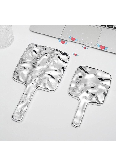 Sıvı Şekil Kare Ayna Mini El Tipi Masaüstü Kozmetik Taşınabilir Makyaj Aynası Seyahat Retro Stil Güzellik Aynası Çanta İçin S Sıvı Şekil Kare Ayna Mini El Tipi Masaüstü Kozmetik Taşınabilir Makyaj Aynası Seyahat Retro Stil Güzellik Aynası Çanta İçin S