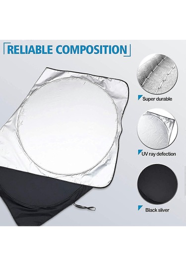 Araba Güneşliği Evrensel Cam Yalıtım Güneşliği Ürünleri Araba Çift Daire Güneşliği Ön Walkbee 384 B Newway