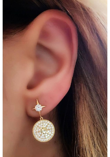 Kutup Yıldızı Figürlü Pırlanta Işıltısında Zirkon Taşlı Gümüş Alt