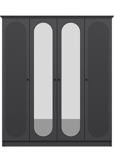 Kale 4 Kapak 2a 2ç Dolap Antrasit - Mebran Defne Ayna Antr 190cm Antrasit