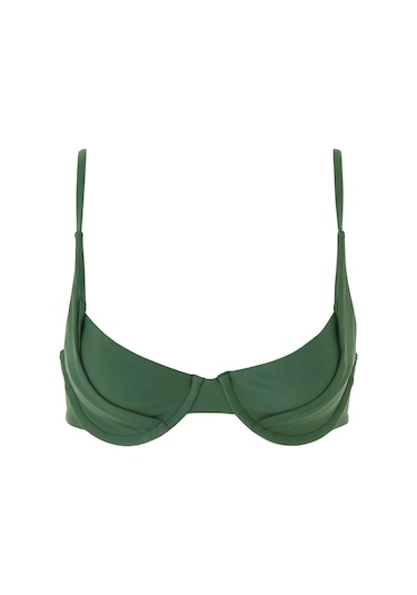 Lea The Label Şık Dikişli Bikini Üstü Yeşil