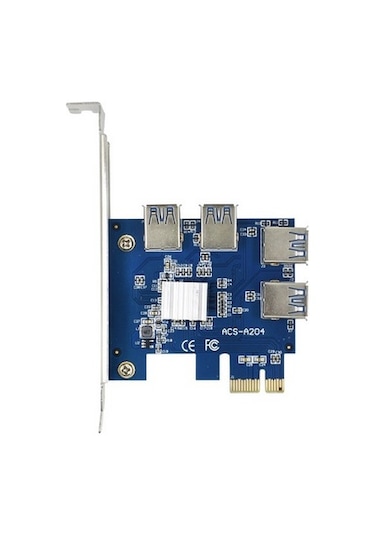 Alfais 4471 PCI-E Express 1 to 4 USB 3.0 Ekran Kartı Riser Çoklayıcı