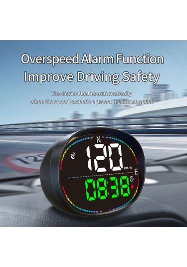 Monyee H3 Gps+bds Çift Modlu Araç Üstü Görüntüleyici - Hız, Zaman, Yön, Mesafe, Alarm Ve Yorgunluk Uyarısı İle Evrensel Usb Tak Ve Kullan Ekranı