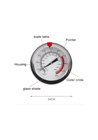 Kızartma, Yemek Pişirme, Hindi, Gıda, Süt İçin Tencere Klipsli 40cm Uzun Kök Paslanmaz Çelik Termometre