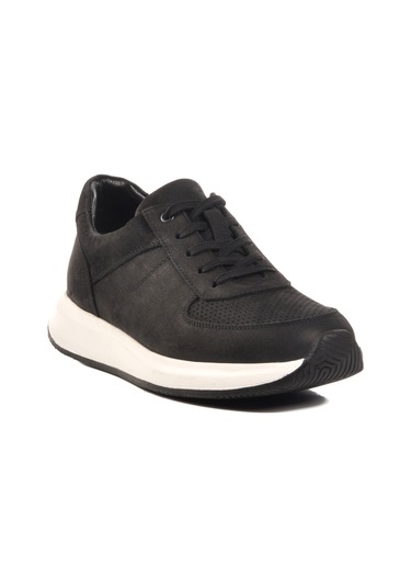 Siyah Nubuk Hakiki Deri Erkek Casual Ayakkabı Vadoo M Siyah