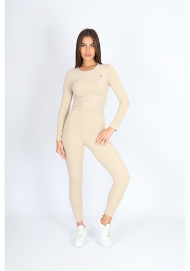 Soft&Basic Slım Fit Toparlayıcı Ve Esnek Bej Tayt Bej