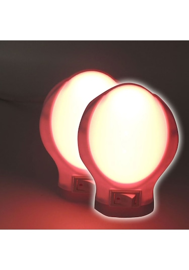 Ufo Led Gece Lambası 0,5W Tasarruflu Işıklı Fişli Düğmeli 2 Adet(497527289) Çok Renkli