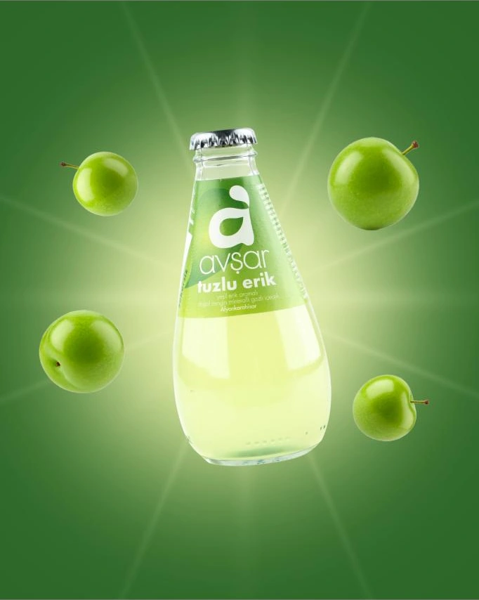 Avşar Yeşil Erik Aromalı Maden Suyu Şekersiz Tuzlu Erik 6x200 Ml 6 Adet