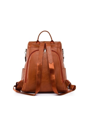 Kore Tarzı Hırsızlık Önleme Moda Büyük Kapasiteli Gündelik Seyahat Öğrenci - Kahverengi Kahverengi