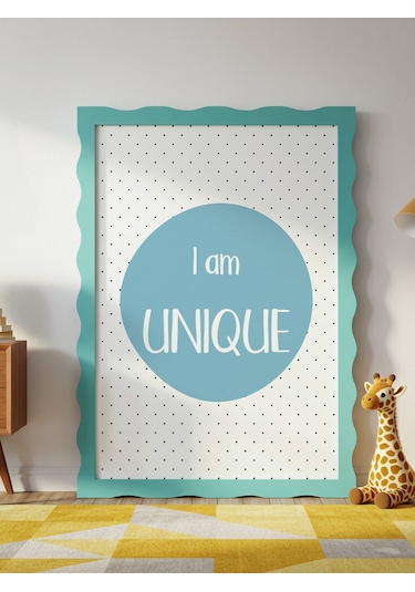 I Am Unique Dijital Baskı Poster Mavi Çerçevesiz