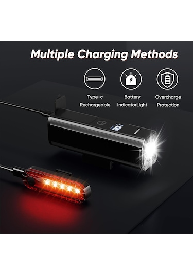 Gece Sürme İçin Bisiklet Işıkları, Alüminyum 10000 Lümen Şarj Edilebilir 6000mah Acid Yeşili