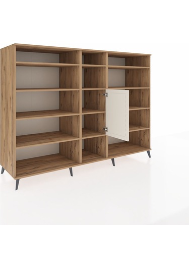 Kronos Dolap 12 Raflı Tek Kapaklı 220x59x163 Çam-aytaşı/çam Çam-aytaşı/çam