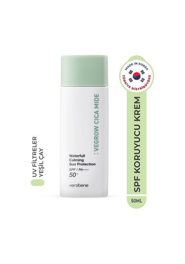 Verobene Vegrow Cica Mide Waterfull Sun Protection Güneş Kremi SPF50+ 50 G