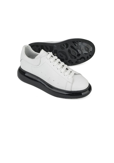 Ziya, Erkek Hakiki Deri Sneaker 143423z120 Beyaz Beyaz