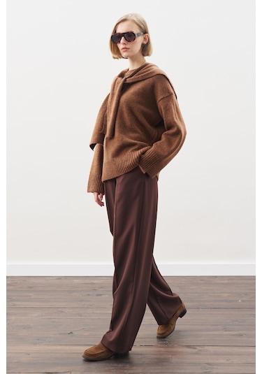 Chunky Oversıze Kazak Sıcak Kahve Sıcak Kahve