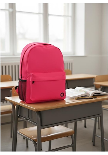 Yuga İki Gözlü Sırt Çantası Neon Pembe Pembe