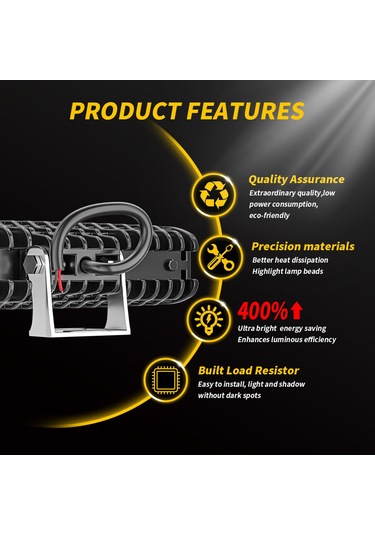 Shineyee 1 Adet 48w 6 İnç 6500k Led Çalışma Lambası, 9-30v Araçlar İçin Su Geçirmez Sis Ve Sel Lambası, Atv Suv Karavan Yat