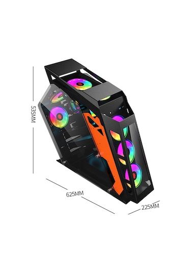 Revenge Emperor ATX Robotik Kumandalı 7 RGB Fanlı Şeffaf Cam Panel Oyuncu Bilgisayar Kasası