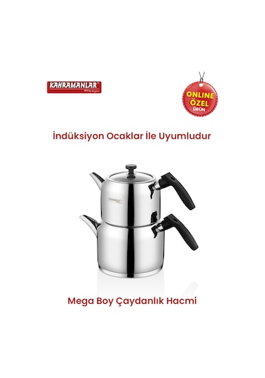 Kahramanlar Delux Mega Boy Black Çaydanlık Takımı Siyah