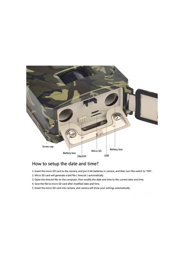 Jeemson Kamuflaj Outdoor Kamerası - 12mp 1080p Hd, Pır İnsan Algılama, Gece Görüşü, Ip56 Su Geçirmez, 3 Ay Pil Ömrü Çok Renkli