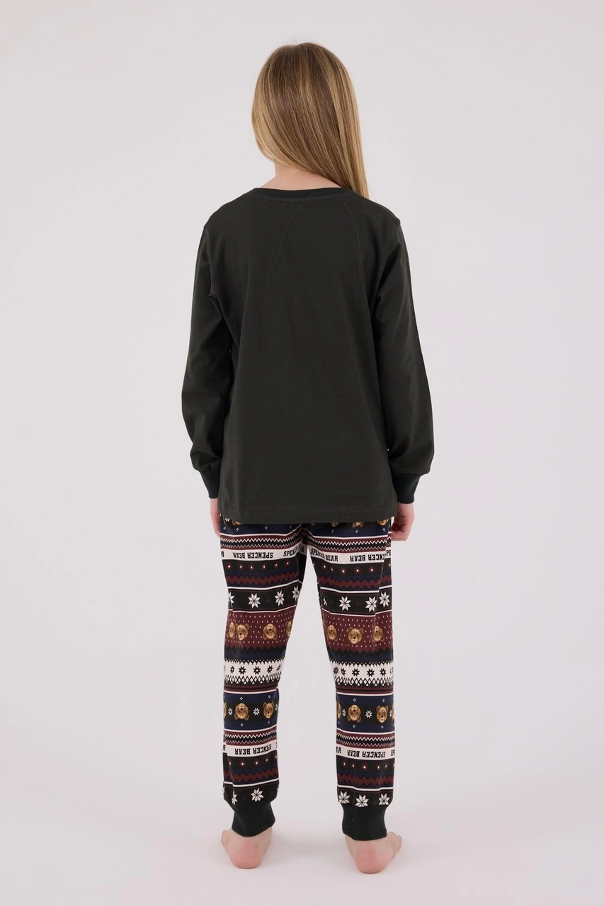 Arnetta Kız Çocuk Garson Aile Bear My Little Friend %100 Pamuklu 4 Mevsim Uzun Kollu Pijama Takım Füme Arnetta Kız Çocuk Garson Aile Bear My Little Friend %100 Pamuklu 4 Mevsim Uzun Kollu Pijama Takım Füme