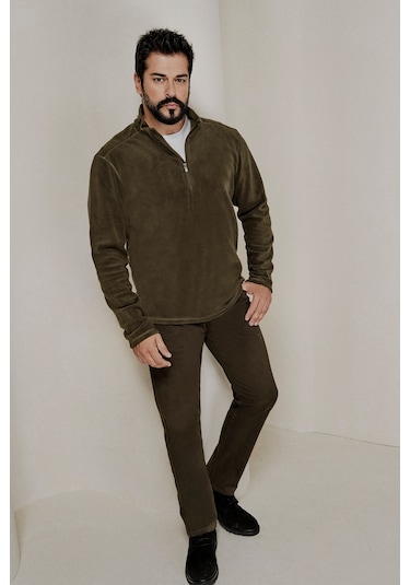 AC&Co / Altınyıldız Classics Anti-Pilling Tüylenme Yapmayan Bato Yaka Erkek Polar Sweatshirt 4A5221100016HAKL Haki AC&Co / Altınyıldız Classics Anti-Pilling Tüylenme Yapmayan Bato Yaka Erkek Polar Sweatshirt 4A5221100016HAKL Haki