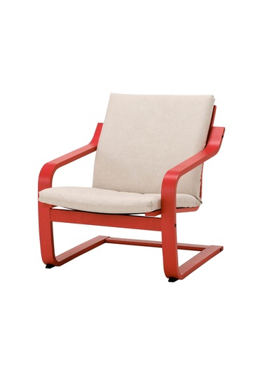 Sallanan Koltuk, Kırmızı-katorp Ekru-bej, Alçak Arkalıklı Beyaz