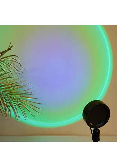 Günbatımı Işığı Projektör Usb 16 Renk Değişen Lambası 1 Çok Renkli