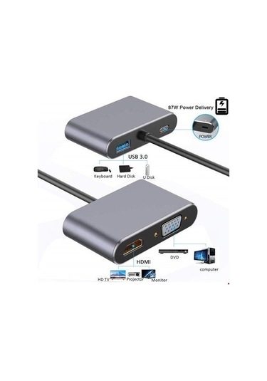 Technow Cf02 Macbook Uyumlu Type-c To 4k Ultra Hd 1080p Hdmı/ Vg