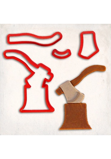 Kütük & Balta Detay Kurabiye Kalıp Seti 4 Lü