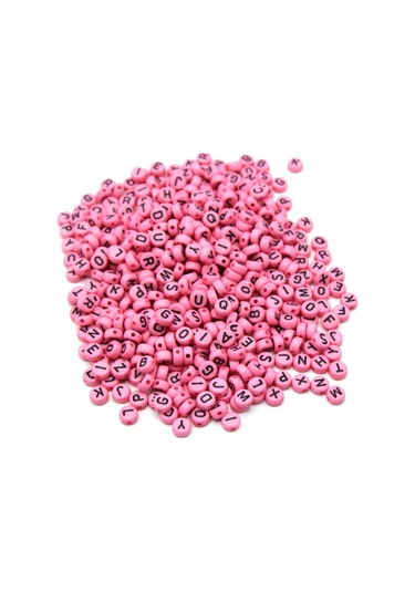 Harf Boncuk Elips Pembe 6 Mm 250 Gr